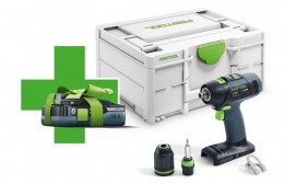 Festool 577563 Cordless drill T 18+3-Basic-4,0 + FOC 4Ah Battery £239.00